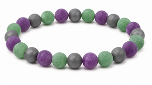 8mm Matte Amethyst, Aventurine, Hematite Bracelet 7.5", Natural [b3x93m]