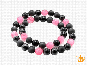 8mm Agate & Pink Jade Round Beads 15.5" dyed [8x17]