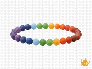 4mm Matte 7 Chakra Bracelet 7.5", Natural [b1m55m]