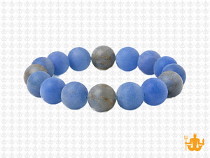 10mm Matte Blue Calcite Bracelet 7.5", Natural [b4m6m]