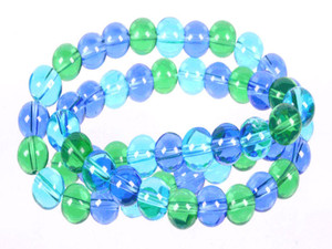 8mm Aquamarine & Green & Blue Quartz Round Beads 15.5" synthetic [8x25]
