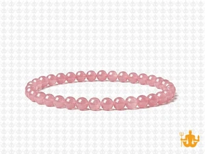 4mm Natural Color Rose Quartz Elastic Bracelet 7.5" [b2b1a]