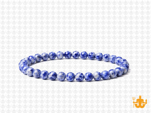 4mm Denim Lapis Elastic Bracelet 7.5" natural [b1b27]
