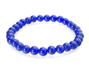 4mm Lapis Jade Elastic Bracelet 7.5" Natural Dyed [b1b74]