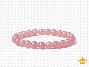 6mm Rose Quartz Elastic Bracelet 7.5" dyed [b2b1]