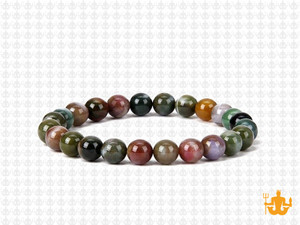 6mm Blood Agate Elastic Bracelet 7.5" natural [b2d1]