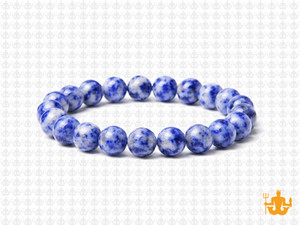 8mm Denim Lapis Elastic Bracelet 7.5" natural [b3b27]