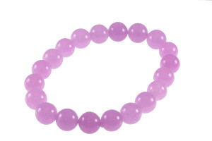 8mm Purple Jade Elastic Bracelet 7.5" Natural Dyed [b3b72]