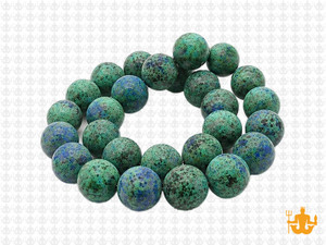10mm Matte Azurite Chrysocolla Round Beads 15.5" dyed [10d41m]