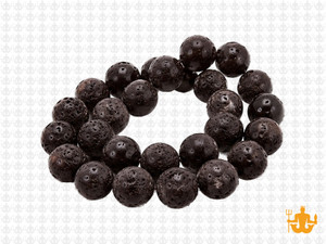 10mm Volnolack Lava Round Beads 15.5" natural [10d50]