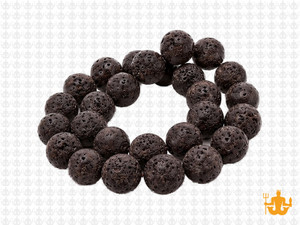 10mm Matte Volcano Black Lava Round Beads 15.5" natural [10d50m]