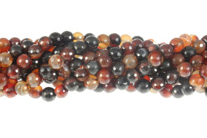 8mm Agate Faceted Round Beads 15.5" natural [c8d30]