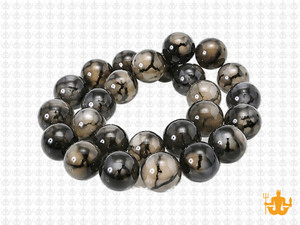 10mm Black Fire Agate Round Beads 15.5" natural [10f17]