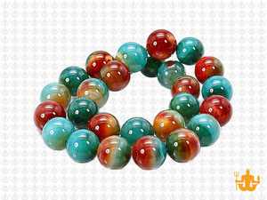 10mm Rainbow Agate Round Beads 15.5" dyed [10f19]