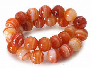 10mm Red Banded Agate Round Beads 15.5" heated [10f20]
