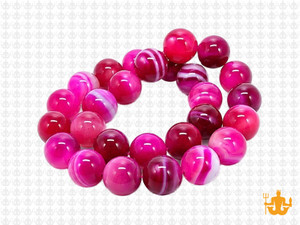 10mm Rose Banded Agate Round Beads 15.5" dyed [10f21]