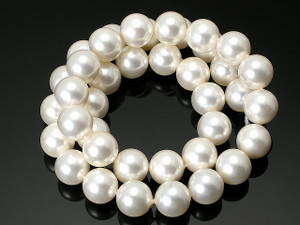 12mm Best Lustre faux Round Pearl 15.5" Acrylic [f57w]