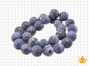 10mm Black Spider Agate Round Beads 15.5" dyed [10f31k]