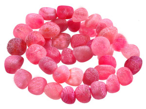 10mm Pink Spider Agate Nugget Beads 15.5" dyed [h27f]