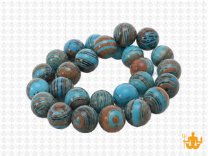 10mm Matte Turquoise Malachite round Beads 15.5" synthetic [10r49tm]