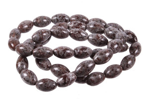6x9mm Brown Snowflake Obsidian Rice Beads 15.5" natural [s2b4-69]