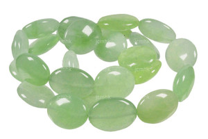 14x16mm New Jade Puff Oval Beads 15.5" natural [s348]