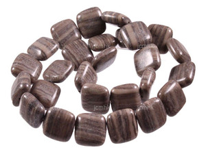 15mm Zebra Agate Puff Square Beads 15.5" natural [s5d43-15]