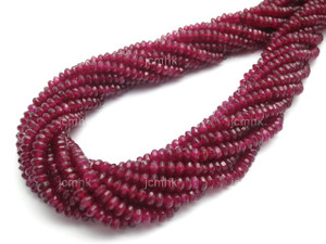 4mm Ruby Jade Faceted Rondelle Beads 15.5" dyed [sc1b76]