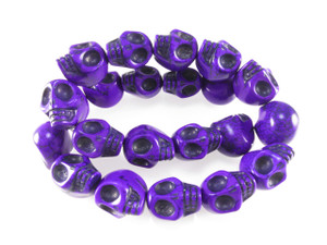 12x10mm Purple Magnesite Skull Beads 15.5" [t176p]