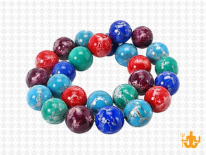 10mm Mix Sea Sediment Round Beads 15.5" dyed [10r55x]