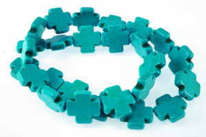 15x15mm Blue Magnesite Torques Plus Beads 15.5" [t357b]