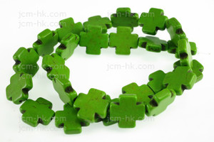 15x15mm Green Magnesite Torques Plus Beads 15.5" [t357g]