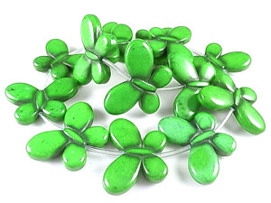 25x35mm Green Magnesite Butterfly Beads 15.5" [t363g]
