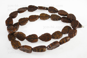 8x12mm Coffee Magnesite Leaf Beads 15.5" [t372c]