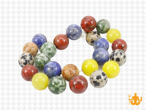 10mm Mix Stone Round Beads 15.5" dyed [10x1]