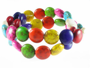 18mm Mix Magnesite Puff Coin Beads 15.5" [t383x]