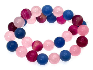 10mm Mix Purple Quartz Round Beads 15.5" dyed [10x15]