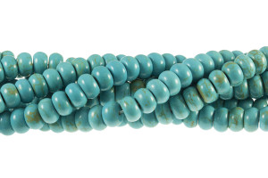 12mm Blue Turquoise Rondelle Beads 15.5" stabilized [t3b12]