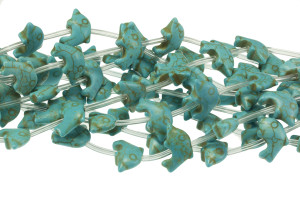 15x20mm Blue Magnesite Dolphin Beads 15.5" [t402b]