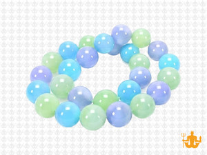 10mm Chrysprase, Aqua Quartz & Chalcedony Round Beads 15.5" synthetic [10x32]