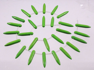 25x5mm Green Magnesite Egyptian Stick Beads 14pcs per set [t430g]