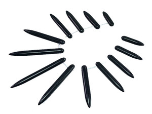 20~50mm Black Magnesite Egyptian Stick Graduated Beads 13pcs per set [t431k]