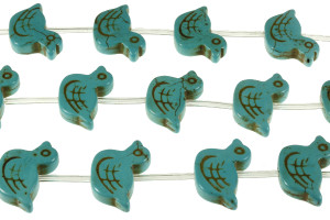 18x30mm Blue Magnesite Duck Beads 15.5" [t436b]