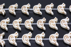 18x30mm White Magnesite Duck Beads 15.5" [t436w]