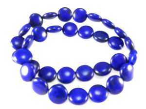 16mm Lapis Magnesite Coin Beads 15.5" [t443l]