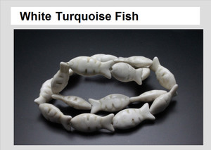 12x25mm White Magnesite Fish Beads 15.5" [t461w]