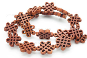 15x20mm Coffee Magnesite Knot Beads 15.5" [t474c]