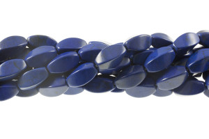 9x18mm Lapis Magnesite Twisted Beads 16" [t479l]