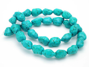 8x12mm Blue Magnesite Nugget Beads 15.5" [t482b]