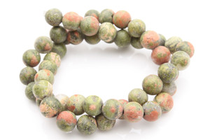12mm Matte Unakite Round Beads 15.5" natural [12b21m]